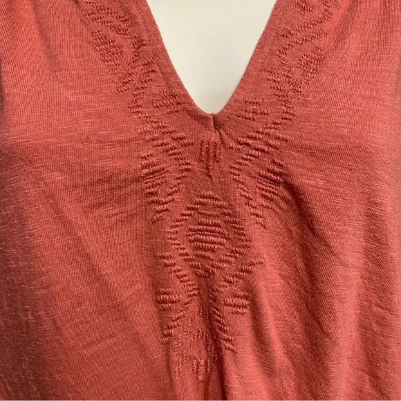 Roxy burnt orange short sleeve deep V neck top size medium would fit up - Picture 4 of 10